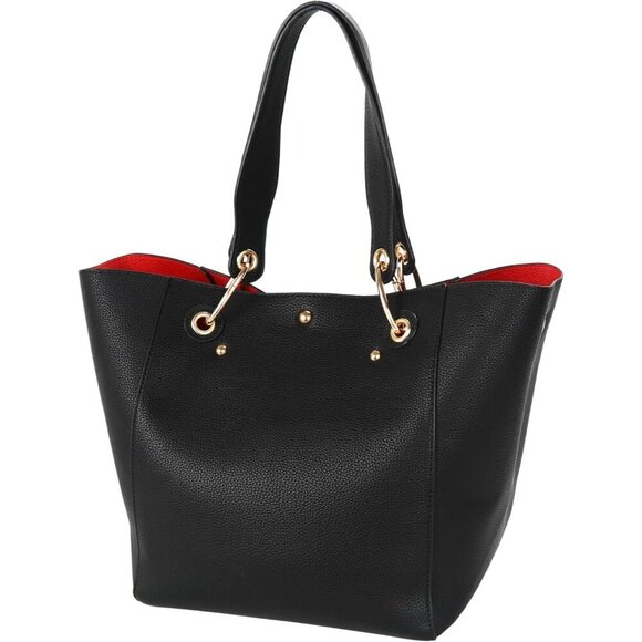 Women's Black Designer Purses And Hand Bags Big Large Work Tote Bucket Bags - Picture 3 of 7